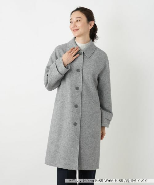 Leilian / レリアン その他アウター | ステンカラーコート【Leilian WHITE LABEL】(グレー系)