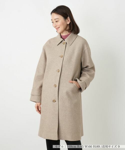 美品 Leilian レリアン ダッフルコート ウール100% ミドル丈 赤 楽天