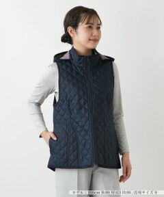 Leilian / レリアン テーラードジャケット | 中わたキルティングフーデッドベスト【Leilian WHITE LABEL】