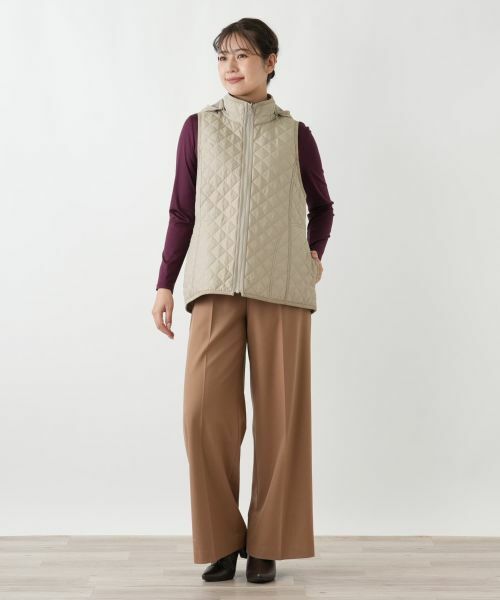 Leilian / レリアン テーラードジャケット | 中わたキルティングフーデッドベスト【Leilian WHITE LABEL】 | 詳細1