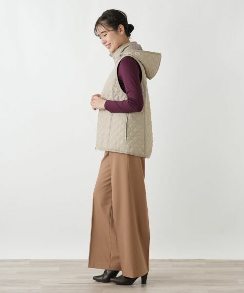 Leilian / レリアン テーラードジャケット | 中わたキルティングフーデッドベスト【Leilian WHITE LABEL】 | 詳細2