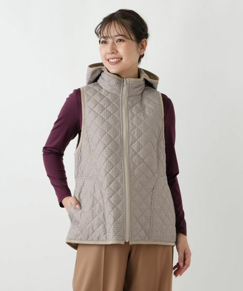 Leilian / レリアン テーラードジャケット | 中わたキルティングフーデッドベスト【Leilian WHITE LABEL】 | 詳細4