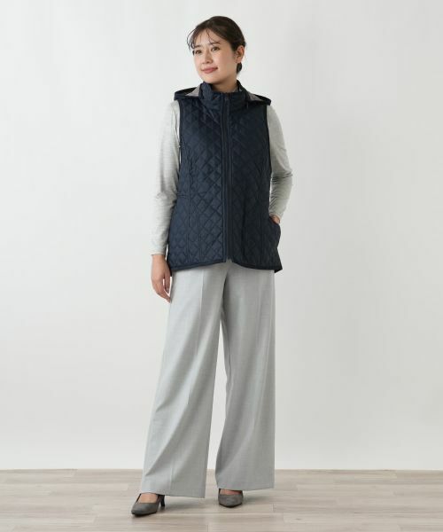 Leilian / レリアン テーラードジャケット | 中わたキルティングフーデッドベスト【Leilian WHITE LABEL】 | 詳細5