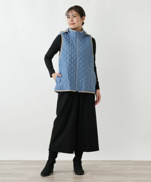 Leilian / レリアン テーラードジャケット | 中わたキルティングフーデッドベスト【Leilian WHITE LABEL】 | 詳細9