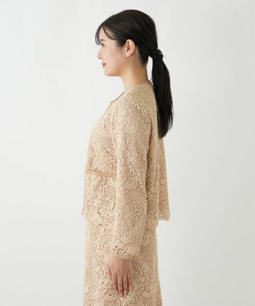 Leilian / レリアン セットアップ | 総レースノーカラースーツ【セレモニー】【Leilian WHITE LABEL】 | 詳細11