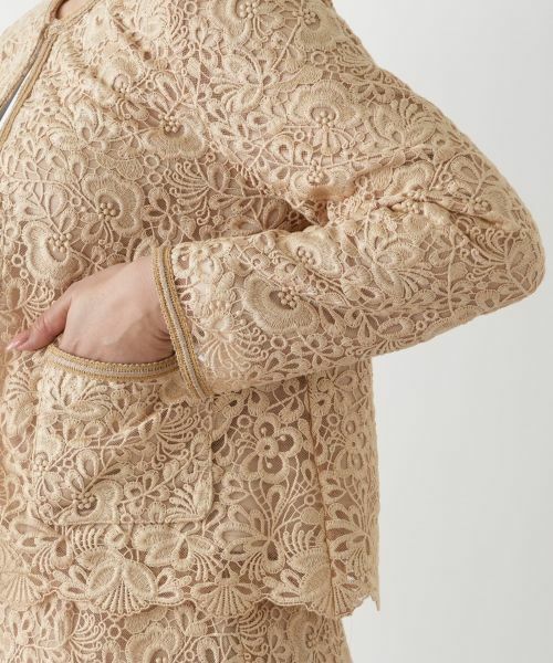 Leilian / レリアン セットアップ | 総レースノーカラースーツ【セレモニー】【Leilian WHITE LABEL】 | 詳細16