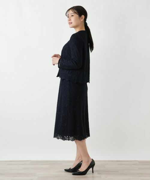 Leilian / レリアン セットアップ | 総レースノーカラースーツ【セレモニー】【Leilian WHITE LABEL】 | 詳細2