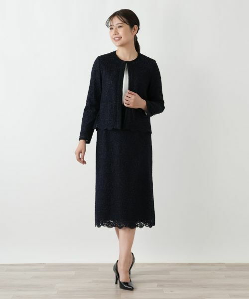 Leilian / レリアン セットアップ | 総レースノーカラースーツ【セレモニー】【Leilian WHITE LABEL】 | 詳細4