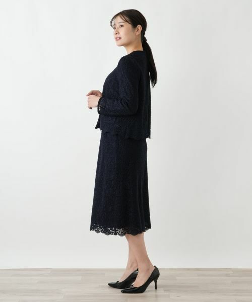 Leilian / レリアン セットアップ | 総レースノーカラースーツ【セレモニー】【Leilian WHITE LABEL】 | 詳細5