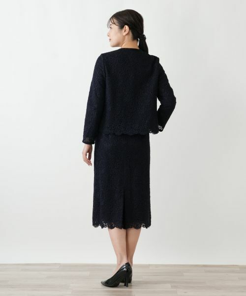 Leilian / レリアン セットアップ | 総レースノーカラースーツ【セレモニー】【Leilian WHITE LABEL】 | 詳細6