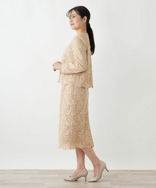 Leilian / レリアン セットアップ | 総レースノーカラースーツ【セレモニー】【Leilian WHITE LABEL】 | 詳細8