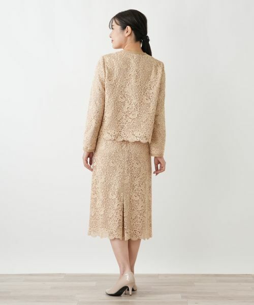 Leilian / レリアン セットアップ | 総レースノーカラースーツ【セレモニー】【Leilian WHITE LABEL】 | 詳細9