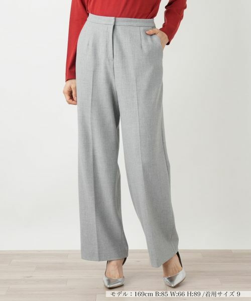 Leilian / レリアン その他パンツ | リラックスストレートパンツ【Leilian WHITE LABEL】(グレー)