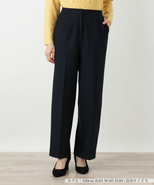 Leilian / レリアン その他パンツ | リラックスストレートパンツ【Leilian WHITE LABEL】(ネイビー)