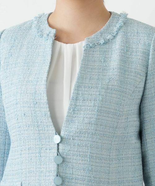 Leilian / レリアン セットアップ | ノーカラーツイード風スーツ【セレモニー】【Leilian WHITE LABEL】 | 詳細10