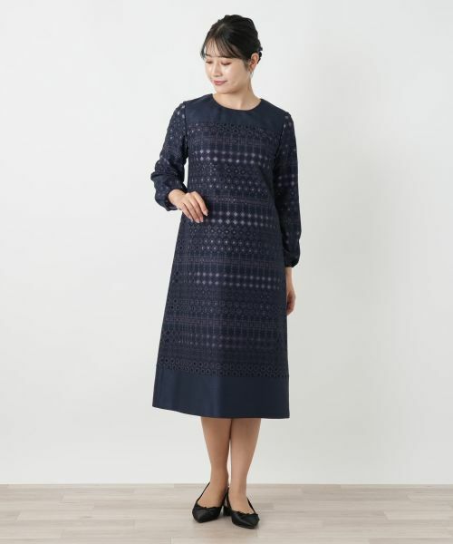 Leilian / レリアン ドレス | 七分袖ワンピース【セレモニー】【Leilian WHITE LABEL】 | 詳細1