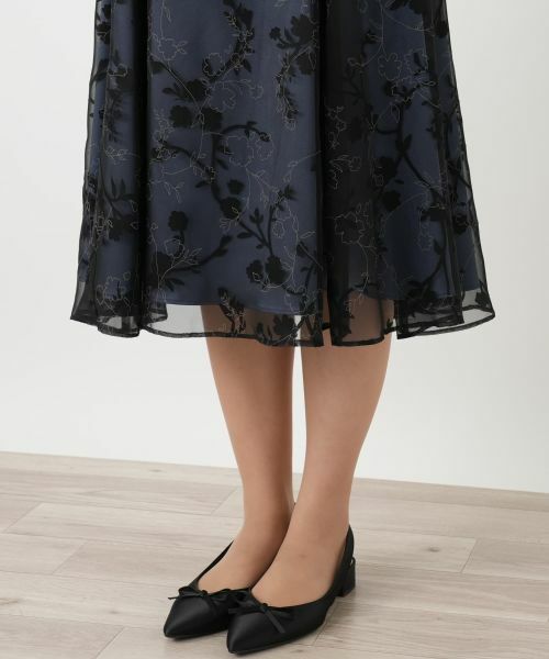 Leilian / レリアン ドレス | 透かし花柄レイヤードワンピース【セレモニー】【Leilian WHITE LABEL】 | 詳細12