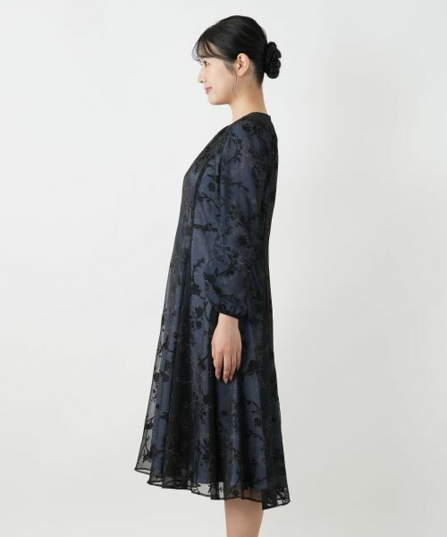 Leilian / レリアン ドレス | 透かし花柄レイヤードワンピース【セレモニー】【Leilian WHITE LABEL】 | 詳細5