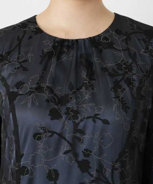 Leilian / レリアン ドレス | 透かし花柄レイヤードワンピース【セレモニー】【Leilian WHITE LABEL】 | 詳細7