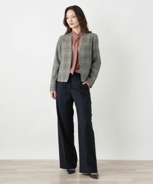 Leilian / レリアン テーラードジャケット | グレンチェックノーカラージャケット | 詳細1