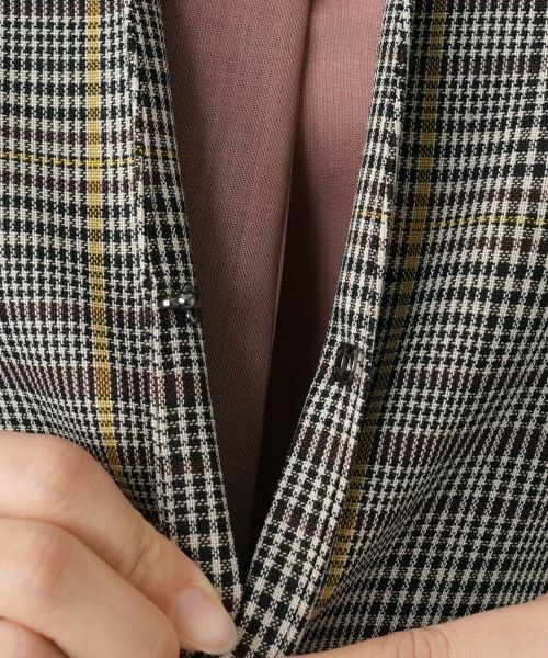 Leilian / レリアン テーラードジャケット | グレンチェックノーカラージャケット | 詳細11