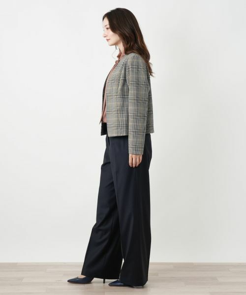 Leilian / レリアン テーラードジャケット | グレンチェックノーカラージャケット | 詳細2