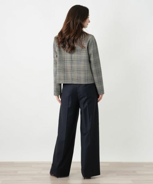 Leilian / レリアン テーラードジャケット | グレンチェックノーカラージャケット | 詳細3