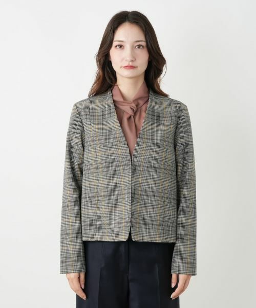 Leilian / レリアン テーラードジャケット | グレンチェックノーカラージャケット | 詳細4