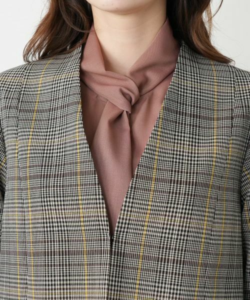 Leilian / レリアン テーラードジャケット | グレンチェックノーカラージャケット | 詳細7
