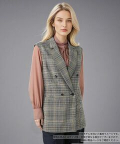 Leilian / レリアン テーラードジャケット | チェックラペルドベスト