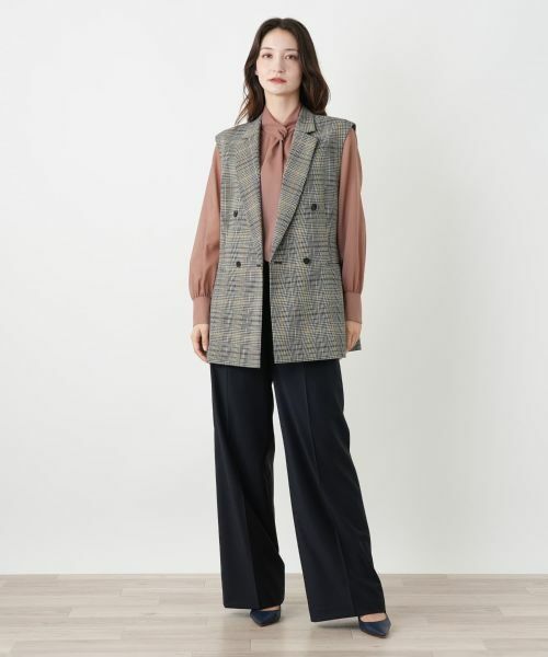 Leilian / レリアン テーラードジャケット | チェックラペルドベスト | 詳細1