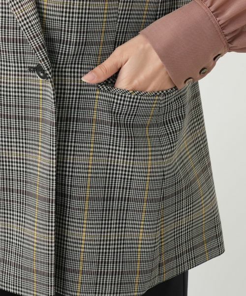 Leilian / レリアン テーラードジャケット | チェックラペルドベスト | 詳細10