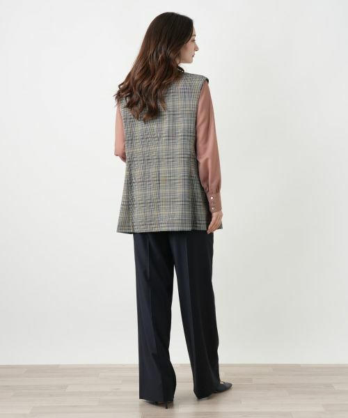 Leilian / レリアン テーラードジャケット | チェックラペルドベスト | 詳細3