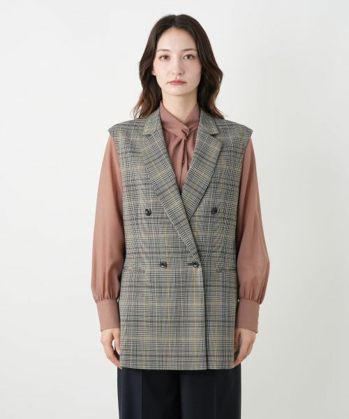 Leilian / レリアン テーラードジャケット | チェックラペルドベスト | 詳細4