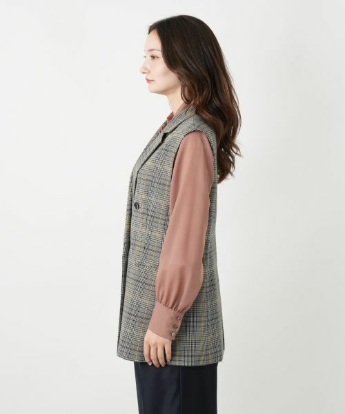 Leilian / レリアン テーラードジャケット | チェックラペルドベスト | 詳細5