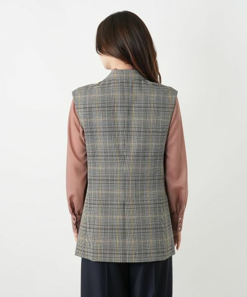 Leilian / レリアン テーラードジャケット | チェックラペルドベスト | 詳細6