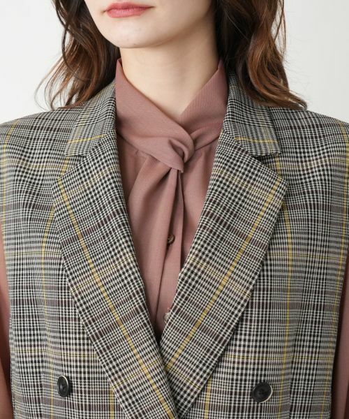 Leilian / レリアン テーラードジャケット | チェックラペルドベスト | 詳細7