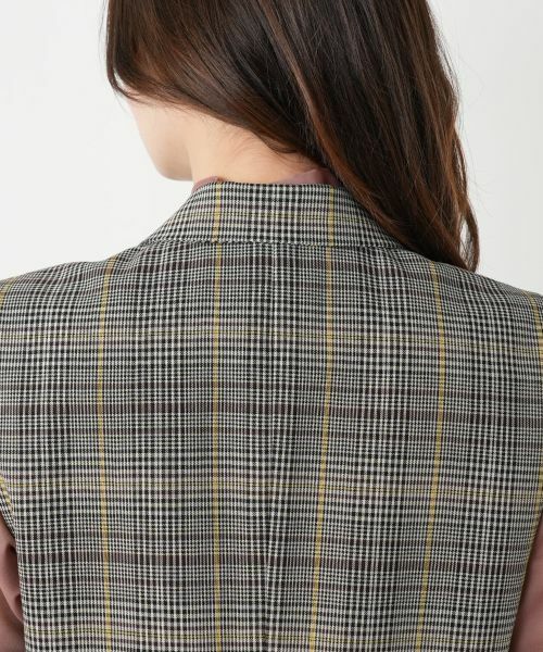 Leilian / レリアン テーラードジャケット | チェックラペルドベスト | 詳細8