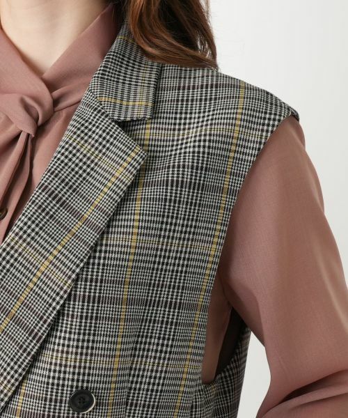 Leilian / レリアン テーラードジャケット | チェックラペルドベスト | 詳細9