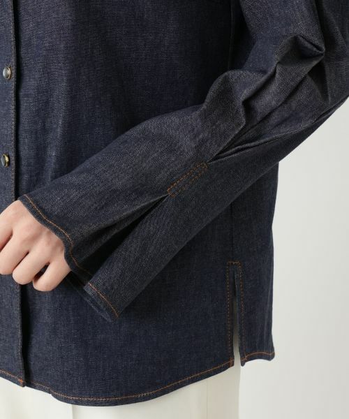Leilian / レリアン シャツ・ブラウス | ボウタイデニムブラウス | 詳細10