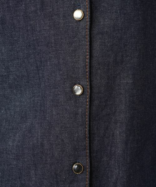 Leilian / レリアン シャツ・ブラウス | ボウタイデニムブラウス | 詳細12