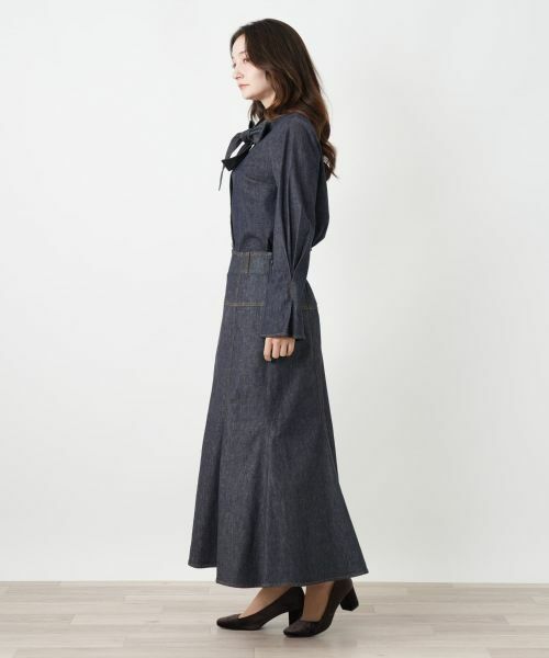 Leilian / レリアン シャツ・ブラウス | ボウタイデニムブラウス | 詳細2