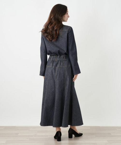 Leilian / レリアン シャツ・ブラウス | ボウタイデニムブラウス | 詳細3