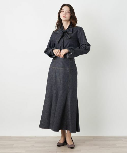 Leilian / レリアン ミニ・ひざ丈スカート | マーメイドデニムスカート | 詳細1