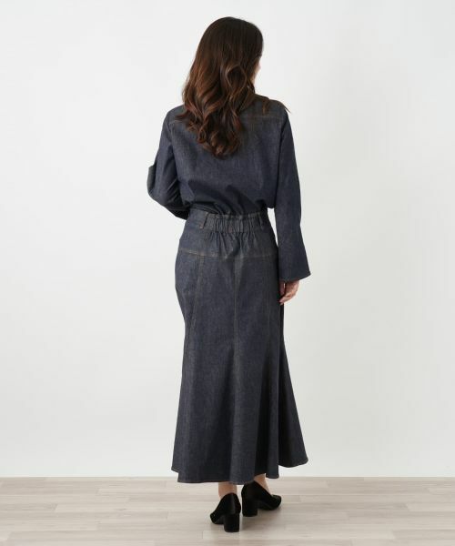 Leilian / レリアン ミニ・ひざ丈スカート | マーメイドデニムスカート | 詳細3