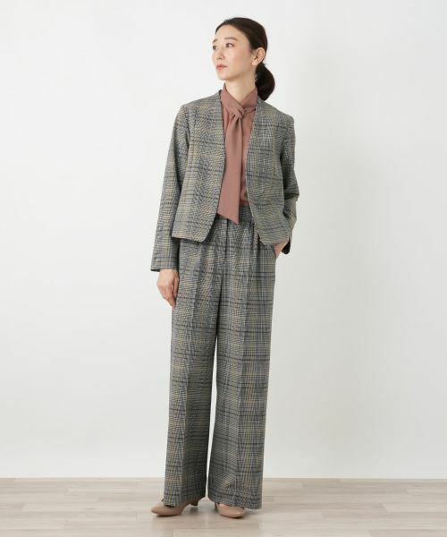 Leilian / レリアン その他パンツ | グレンチェックワイドパンツ | 詳細1