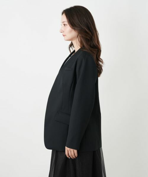 Leilian / レリアン テーラードジャケット | Vネックノーカラージャケット | 詳細5
