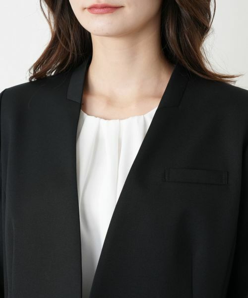 Leilian / レリアン テーラードジャケット | Vネックノーカラージャケット | 詳細7