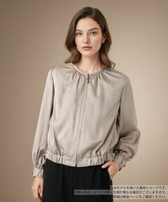 Leilian / レリアン その他アウター | ノーカラージップブルゾン【BOURGE】