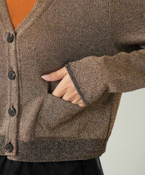 Leilian / レリアン カーディガン・ボレロ | ラメVネックショートカーディガン | 詳細10